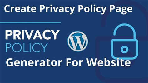 How To Create Privacy Policy Page In Wordpress Website Free Privacy