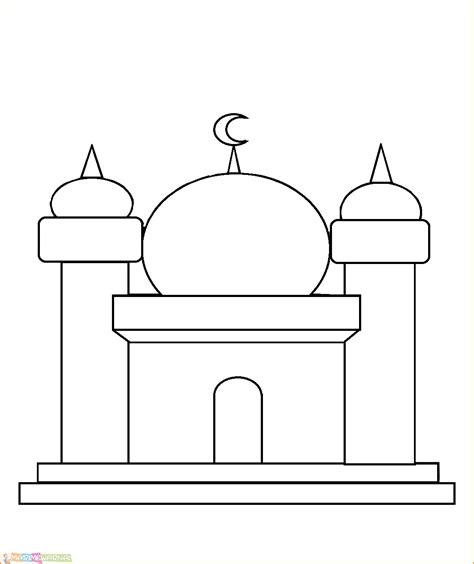 15 Gambar Mewarnai Masjid Yang Nyaman