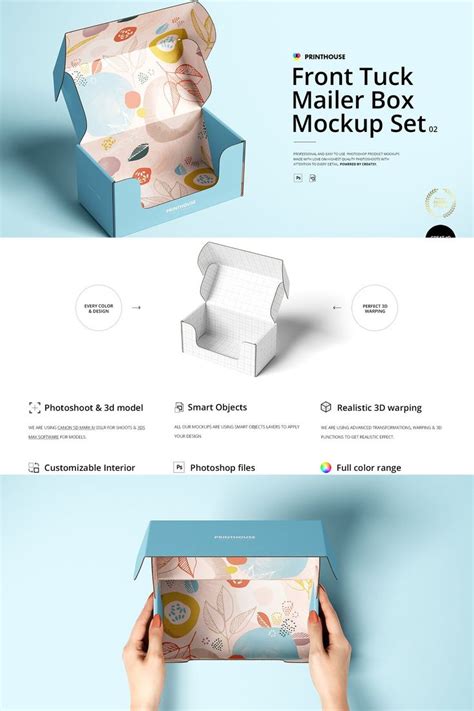 Create a modern and professional presentation of air conditioner packaging designs with our premium quality designed free room air conditioner craft. Front Tuck Mailer Box Mockup Set 02 | Box mockup, Mailer ...