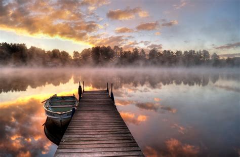 Sunlight Boat Sunset Nature Reflection Sky Clouds Sunrise