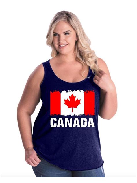 Iwpf Womens And Womens Plus Size Canada Flag Canadian Curvy Tank Tops Up To Size 26 28