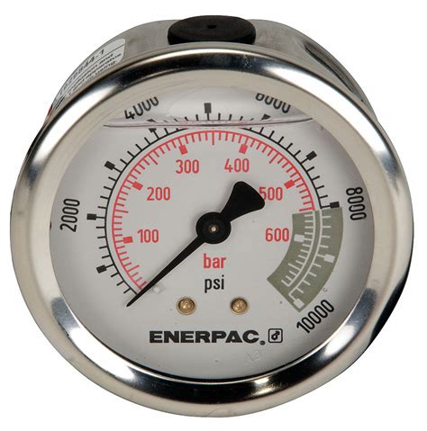 Enerpac Hydraulic Cylinder Pressure Gauge 0 To 10000 Psi 2 12 In