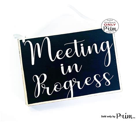 8x6 Meeting In Progress Custom Wood Sign In Session Business Etsy