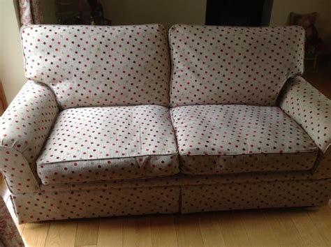 Laura Ashley Kendal Large Two 2 Seater Sofa Cranberry Spot Natural Base