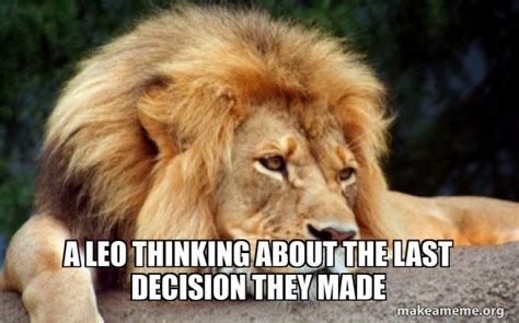 A Leo Thinking About The Last Decision They Made Confession Lion