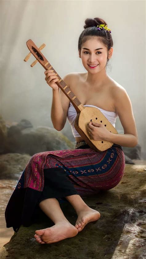 Beautiful Laos Girl In Laos Traditional Costume She Smile And Looking So Cute Beauty Women