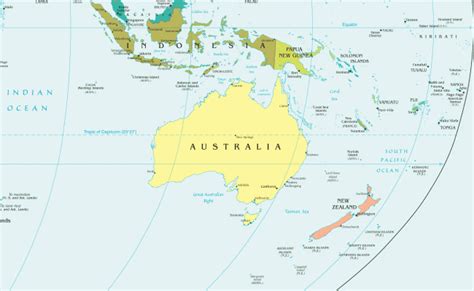 Large Political Map Of Australia And Oceania With Capitals 2012
