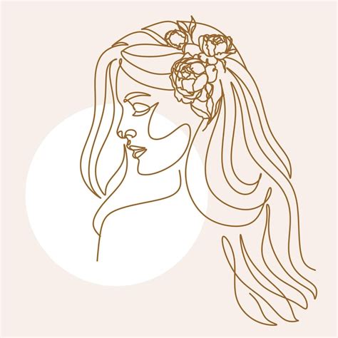 Premium Vector Abstact Woman Line Art Face Line Drawing Female Face