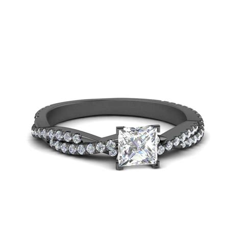 Vine Twisted Princess Cut Engagement Ring Fascinating Diamonds