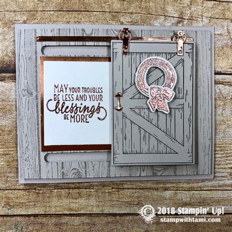 Upholstery panels are sewn material panels used for covering door panel boards. ONLINE CLASS & VIDEO: How to create a Sliding Barn Door Card - Part 3 | Stampin Up Demonstrator ...