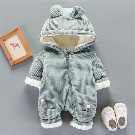 Baby Boys Girl Cold Winter Clothes Warm Clothes Set Romper For Newborn