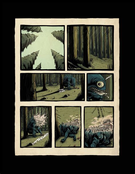 Page from dark turn of mind vol 2. "Once Our Land 2" by Artist Peter Ricq