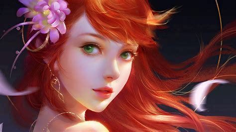 image result for red haired green eyed anime girl red hair green eyes girl with green eyes
