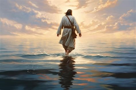 Premium Ai Image Jesus Christ Walking On Water