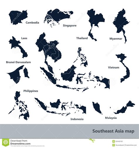South east asia vector clipart and illustrations (7,458). Southeast Asia Map Stock Vector - Image: 52445102
