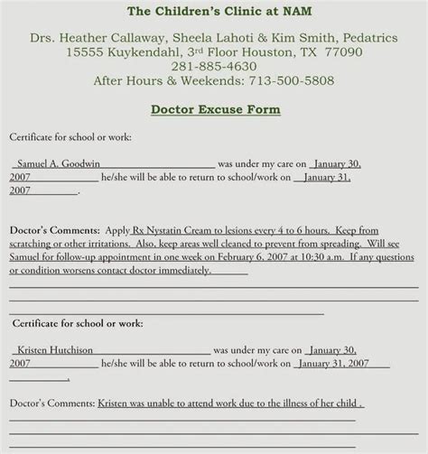 Free Doctor Note Excuse Templates Templatelab Ms Word Apple Pages Google Docs Free Premium