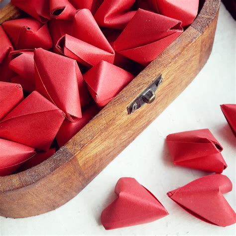 50 Red Origami Heart Love Messages By Bubble And Mimi
