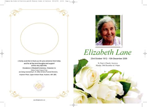 Free Editable Funeral Program Template For Your Needs