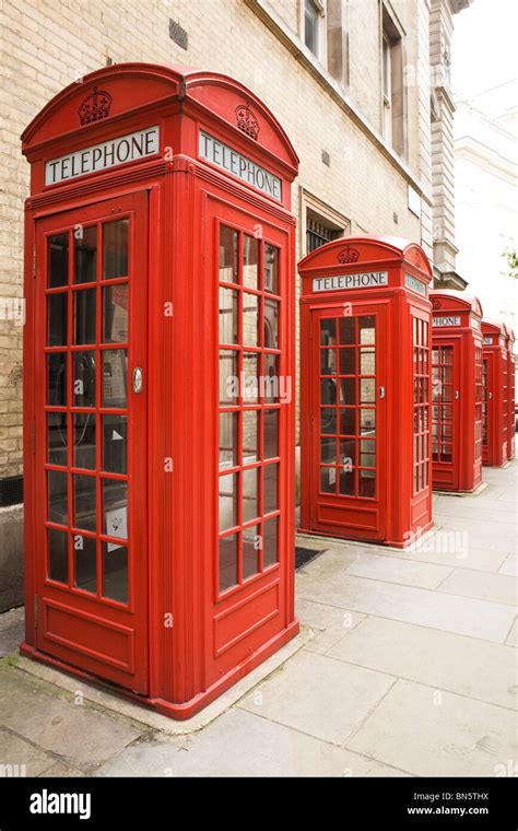 Traditional Red British Telephone Boxes Known As The K2 Kiosk In