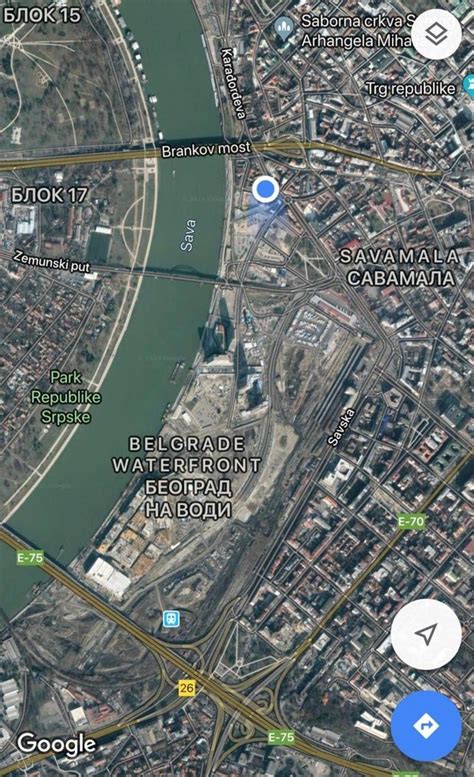 Gugl Map Stavio Beograd Na Vodi Na Mapu Sveta
