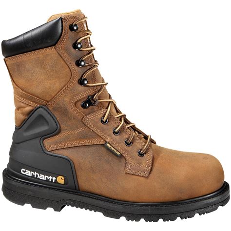 Mens Carhartt® 8 Waterproof Work Boots Bison Brown 589533 Work