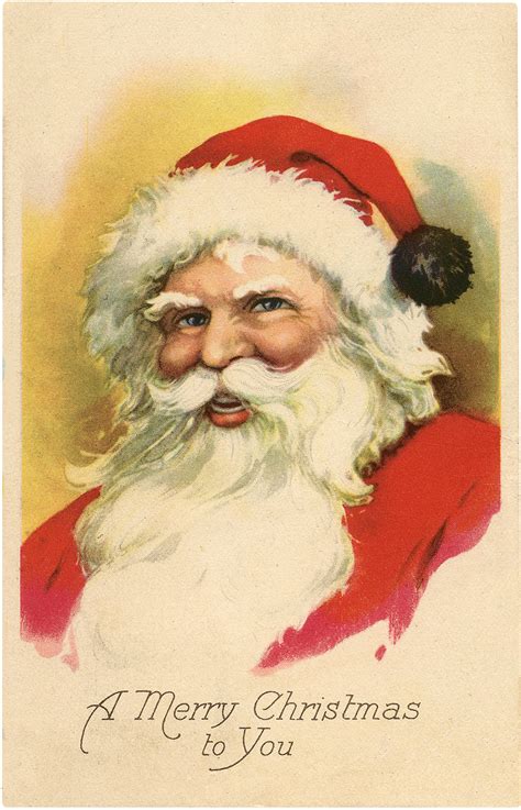 Nostalgic Jolly Santa Portrait Postcard The Graphics Fairy