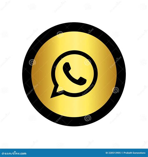Gold Whatsapp Icon in White Background Editorial Image - Illustration
