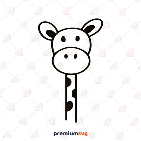 Black And White Giraffe Face Svg Cut And Clipart File Premiumsvg