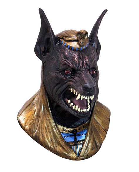 Adult Size Anubis Egyptian God Full Over The Head Latex Halloween Costume Mask