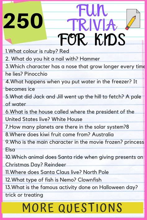 200 Fun And Easy Middle School Trivia Questions Kids N Clicks