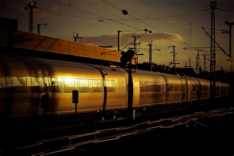 waiting railway upper lines no people public transportation railroad station train