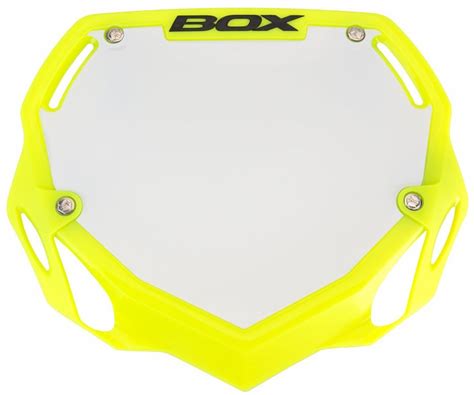 Box Phase 1 Large Number Plate Fluro Yellow Oe Bikes