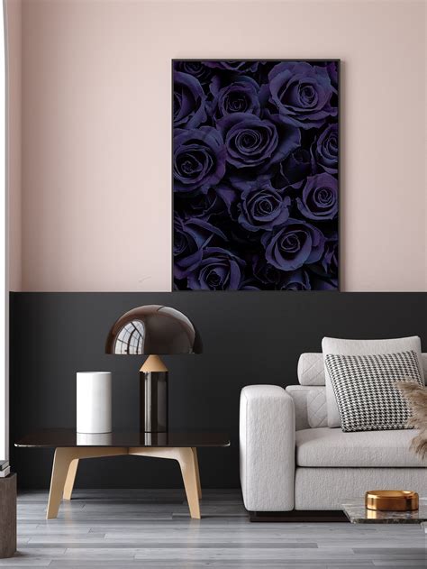 Dark Purple Wall Art Floral Downloadable Gothic Purple Etsy