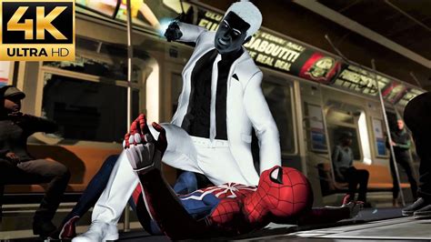 Spider Man Remastered Pc Mr Negative Train Fight 4k 60fps Youtube