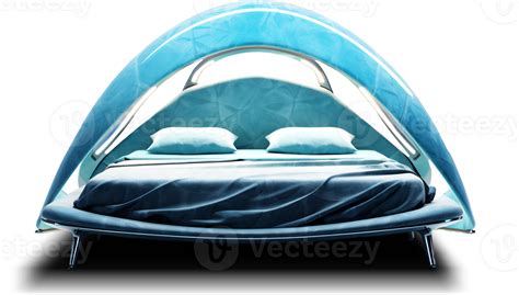 The Beds Futuristic Blue Bed On Transparent Background Generative