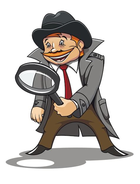 Premium Vector Detective With Magnifying Glass For Cartoon Design