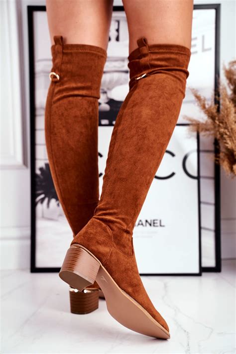 Burgundy over the knee women's sock boots. Women's high boots over the knee eco-suede camel Can't ...