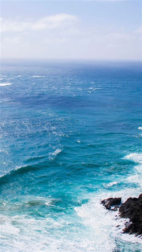 Sea Blue Wave Ocean Rock Iphone 8 Wallpapers Free Download