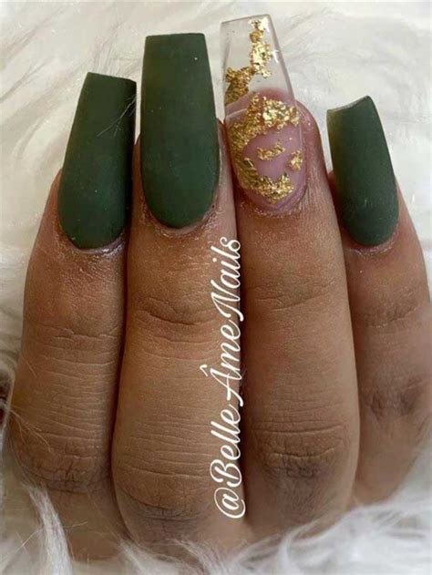 The Best 27 Dark Green Nails Ideas To Try In 2023 Green Acrylic Nails