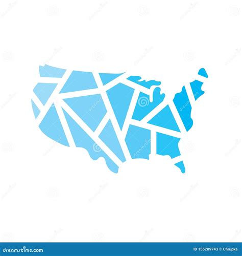 Blue Geometric United States Map Stock Vector Illustration Of Border