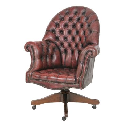 Armchair if your leather chair style is one dedicated to books and cups of tea, the armchair is for you. Red Tufted Leather Office Chair For Sale at 1stdibs
