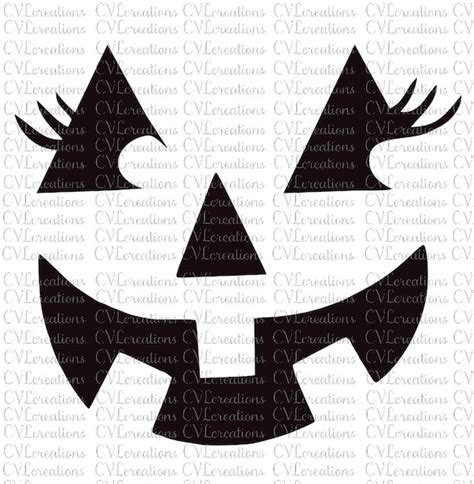 Pumpkin Face With Eyelashes PNG SVG DXF - Etsy