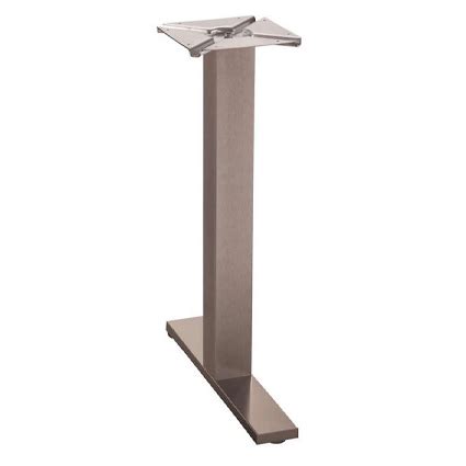 The plate dimensions are 500×100 with wetted length of 410 mm. NEO-150118E Brushed Stainless Steel Table Leg Narrow Neo Horeca Furniture