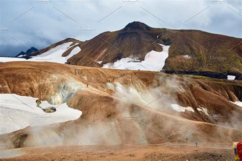 Valley National Park Landmannalaugar On The Gentle Slopes Of The