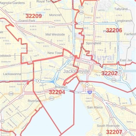 Printable Duval County Zip Code Map Printable Templates