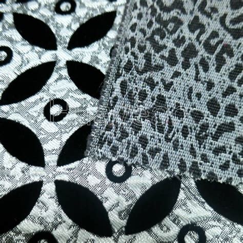 Flocking Black And White Geometric Fabric Huayeah Fabric
