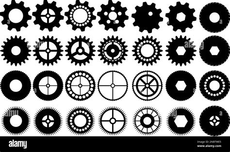 Isolated Gears And Cogs Icon Set Vector Illustration Stock Vector