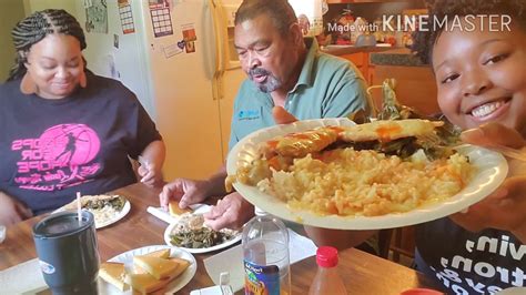 Family Sunday Dinner Mukbang (Turkey Wings, Collards, Rice ...