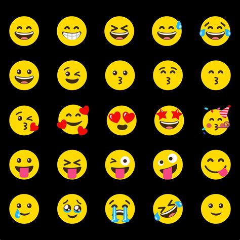 Emoji Emoticons Symbols Icons Set Vector Illustrations 6348131 Vector