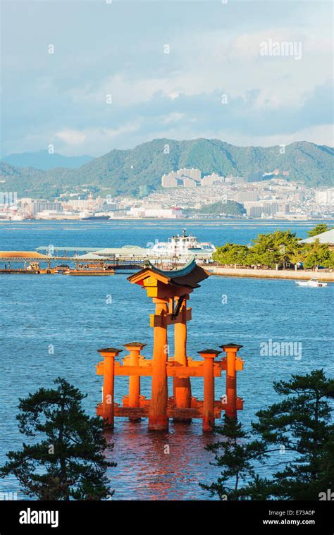 Torii Gate Of Itsukushima Jinja Shinto Shrine Unesco Site Miyajima